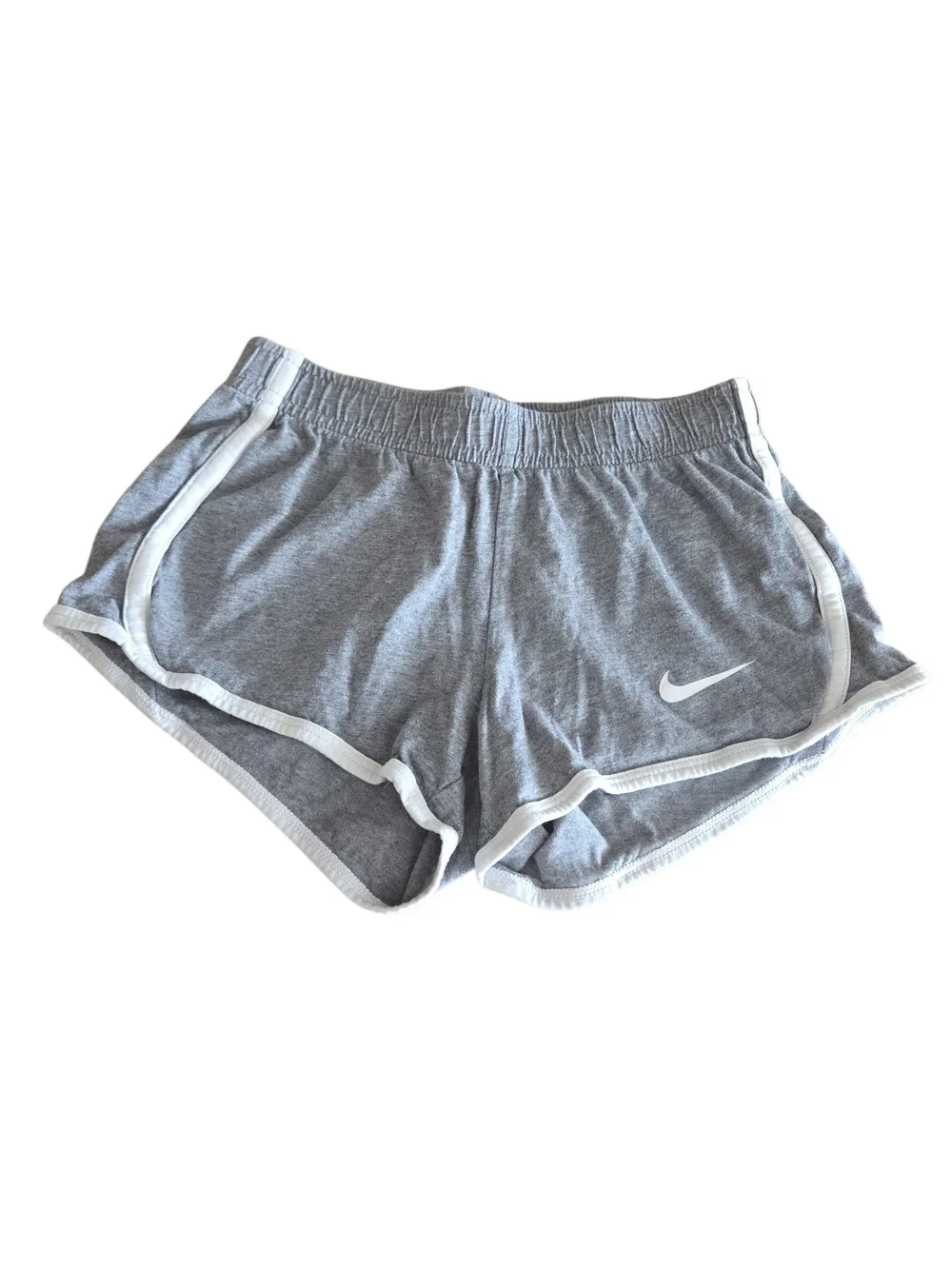 Nike Grey Small Girls Athletic Shorts with White Trim Summer